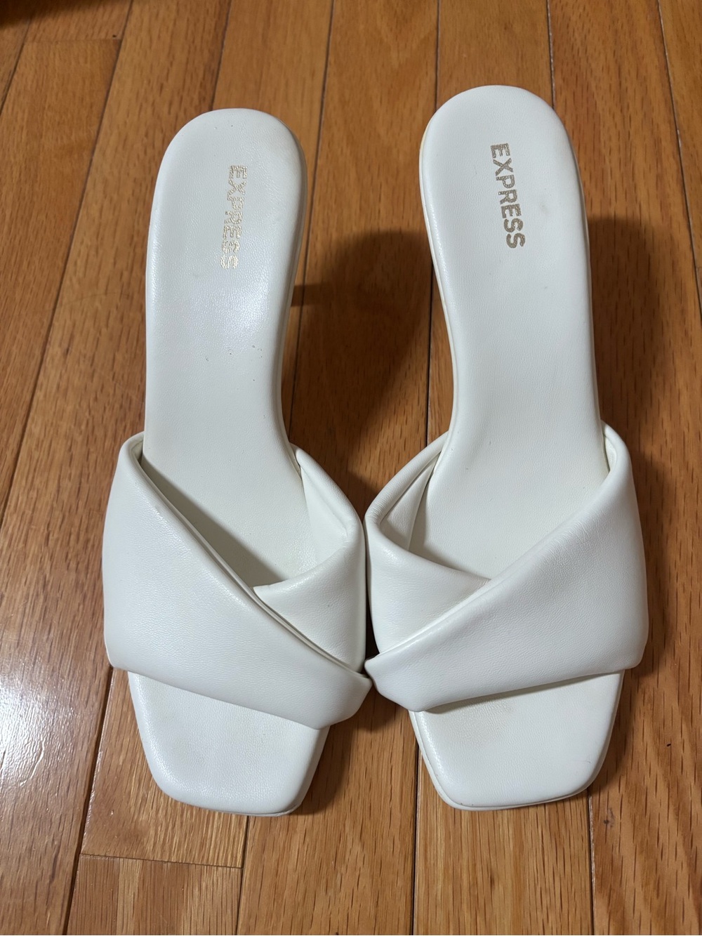 White kitten heels